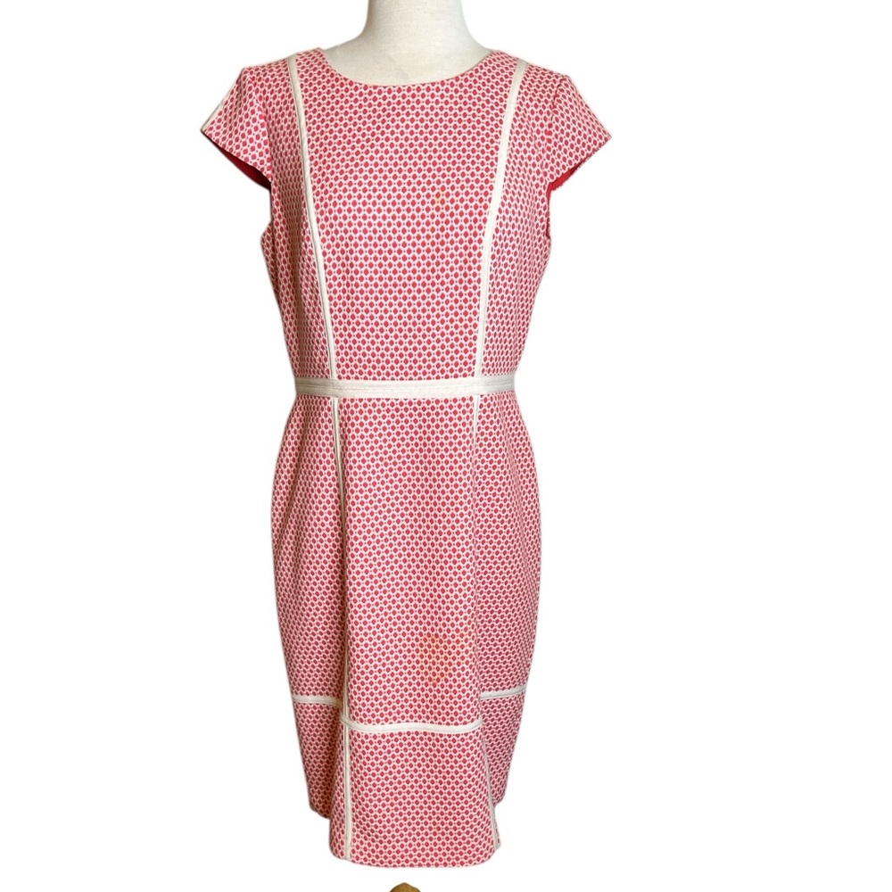 Adrianna Papell Pink Sheath Dress with Flutter Cap Sleeves